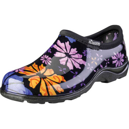 Sloggers Women's Size 7 Black with Flower Design Garden Shoe